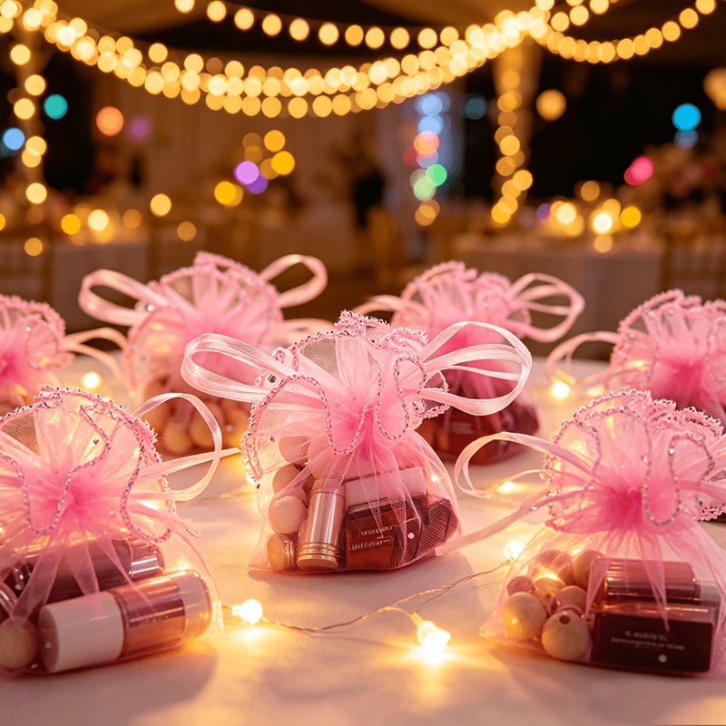 20-pack Small Round Organza Gift Bags for Jewelry